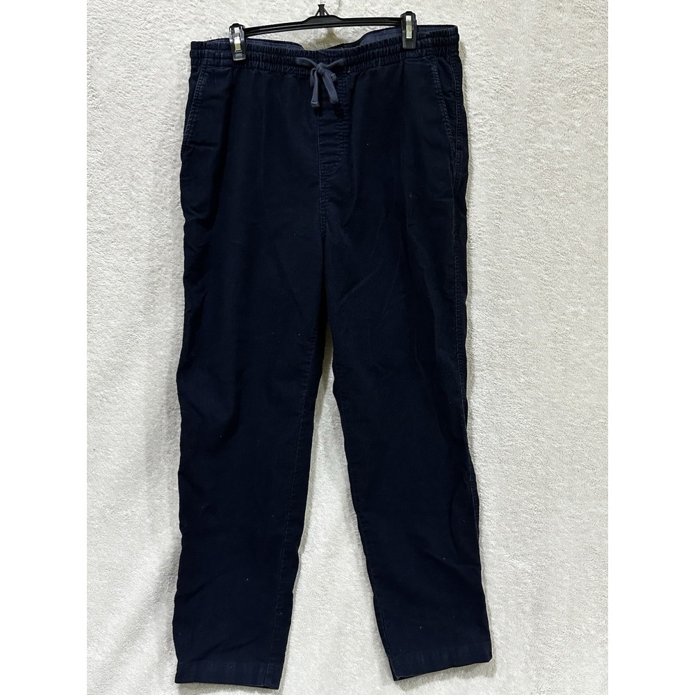 Todd Snyder Mens Navy Corduroy Weekend Pants Large Drawstring Preppy Tapered Leg
